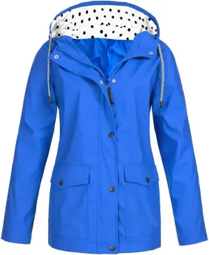 Raincoat for Women Hooded Raincoat Windproof Waterproof Active Outdoor Rain lightweight Jacket