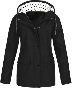 Raincoat for Women Hooded Raincoat Windproof Waterproof Active Outdoor Rain lightweight Jacket