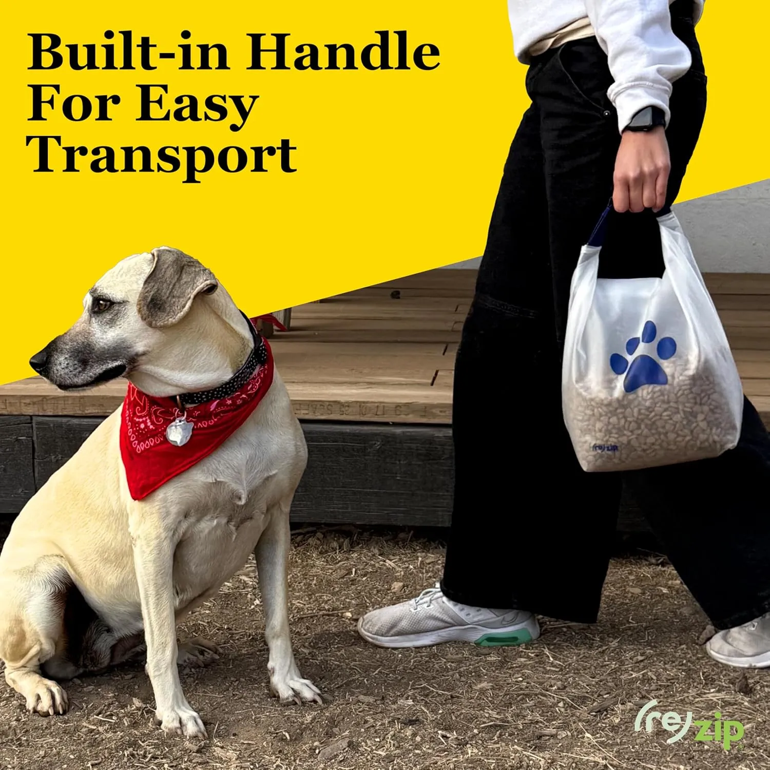 (re) zip Roll Top Pet Food Storage Bag (14-Cup) | BPA-Free, Food Grade, Pet Safe | Keeps Kibble Fresh for Camping, Dog Boarding, Weekend Getaways | Machine Washable | Magenta