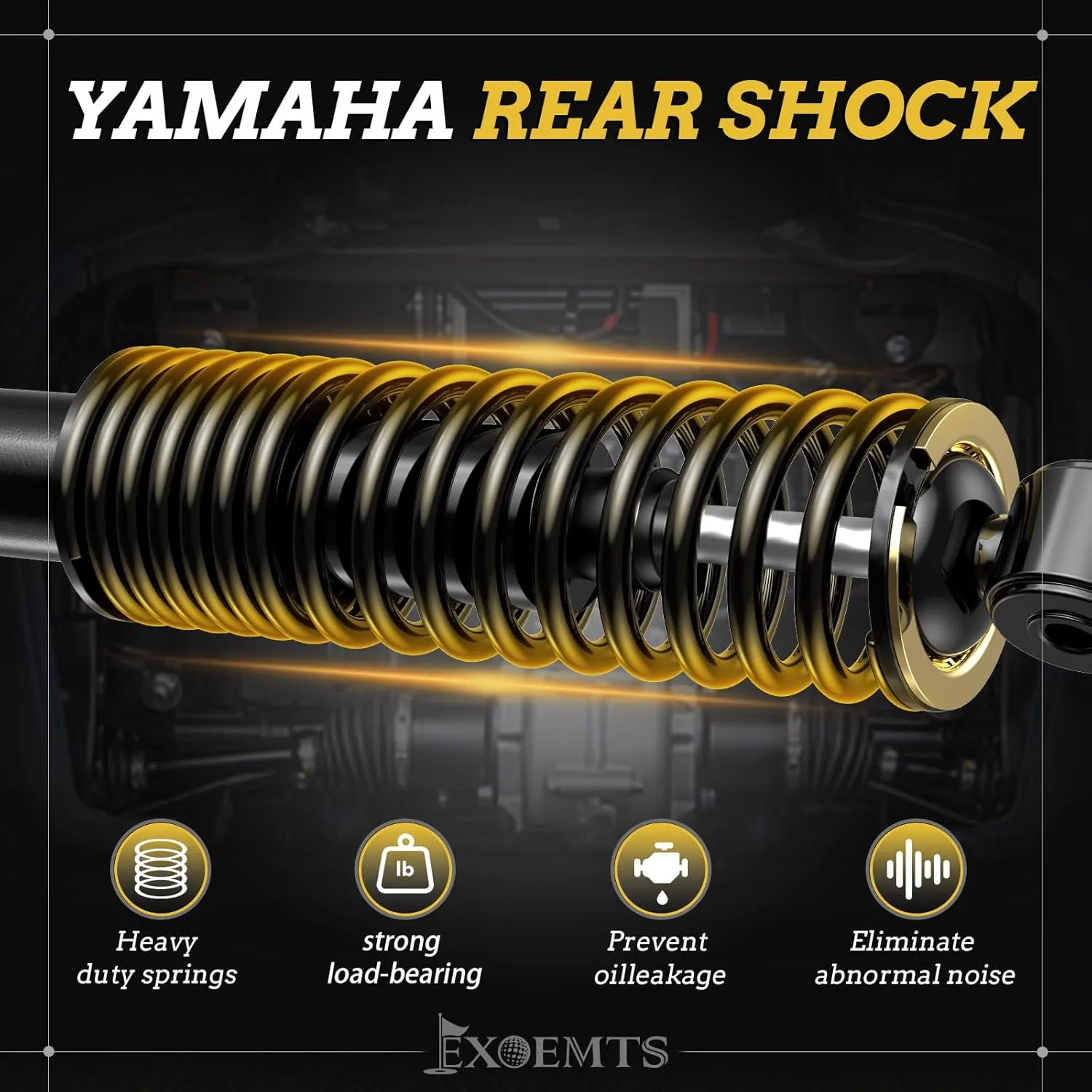 Rear Shock Absorbers for Yamaha Golf Cart, Heavy Duty Golf Cart Rear Shocks with Springs, Fit G14 G16 G19 G20 G22 G29 Gas & Electric 1995-Up, Replace OEM JN4-F2210-00, JN3-F2210-00