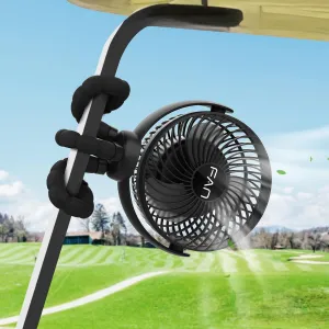 Rechargeable Golf Cart Fan, 10000mAh Battery for 55H Max Runtime, Portable Fan with Flexible Tripod, USB-C Charging, 3-Speed & Timer, Compatible with EZGO Club Car Yamaha