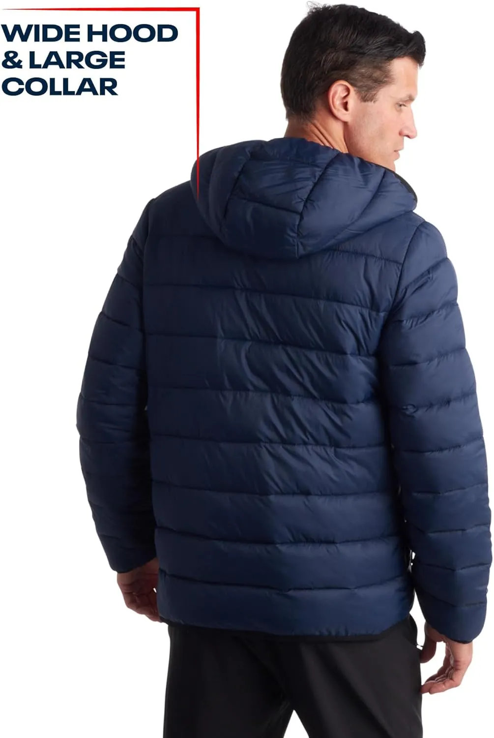 Reebok Men's Jacket – Lightweight Hooded Quilted Puffer Coat – Warm Insulated Winter Jacket for Men (S-4X)
