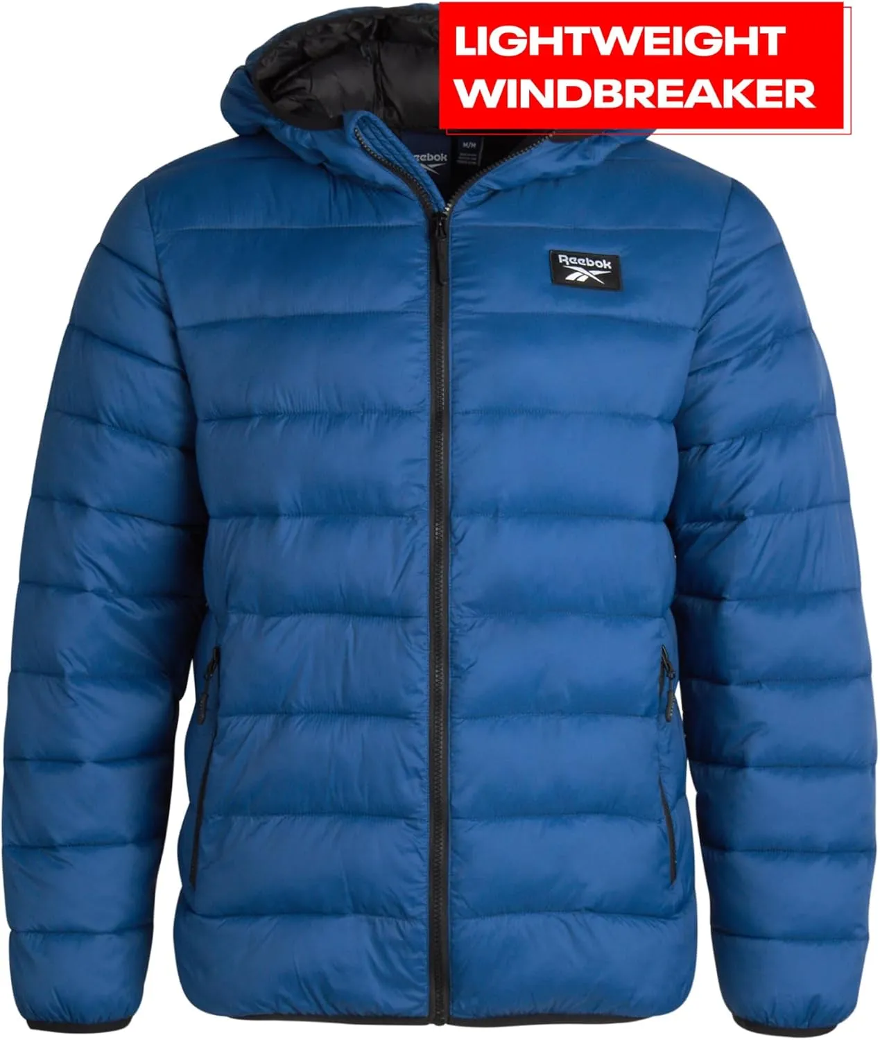 Reebok Mens Jacket - Lightweight Hooded Quilted Puffer Coat - Warm Insulated Winter Jacket for Men (S-4X)