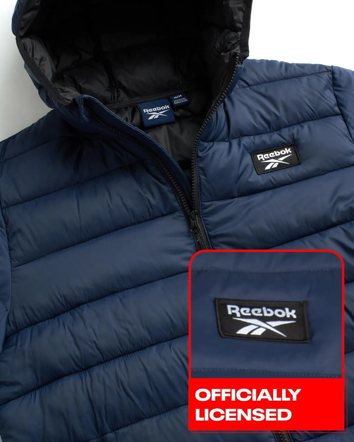 Reebok Men's Jacket – Lightweight Hooded Quilted Puffer Coat – Warm Insulated Winter Jacket for Men (S-4X)