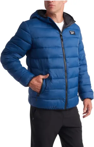 Reebok Mens Jacket - Lightweight Hooded Quilted Puffer Coat - Warm Insulated Winter Jacket for Men (S-4X)