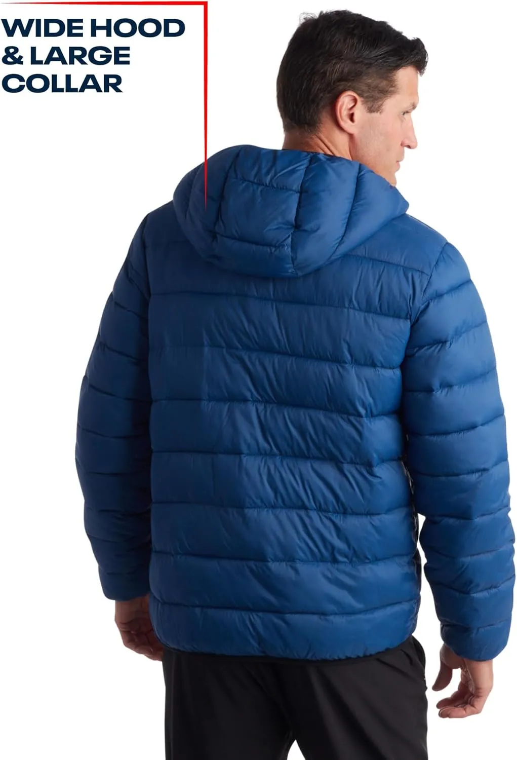 Reebok Mens Jacket - Lightweight Hooded Quilted Puffer Coat - Warm Insulated Winter Jacket for Men (S-4X)