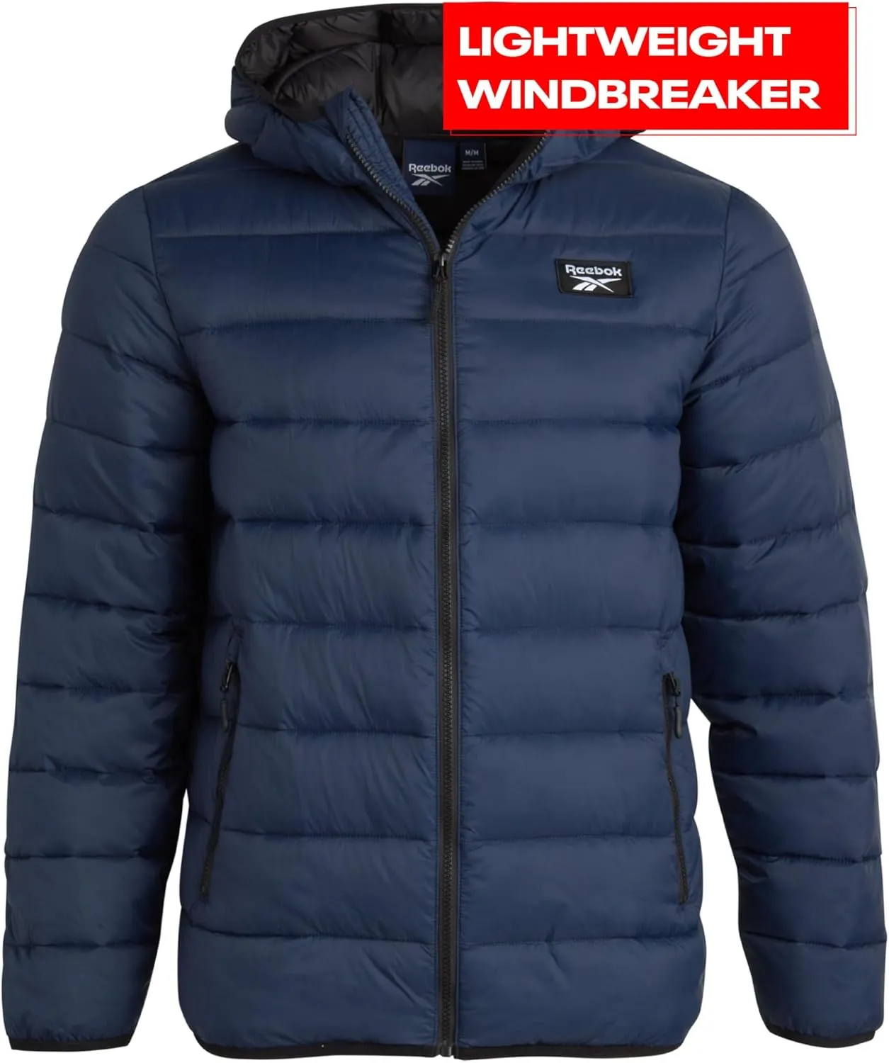 Reebok Men's Jacket – Lightweight Hooded Quilted Puffer Coat – Warm Insulated Winter Jacket for Men (S-4X)