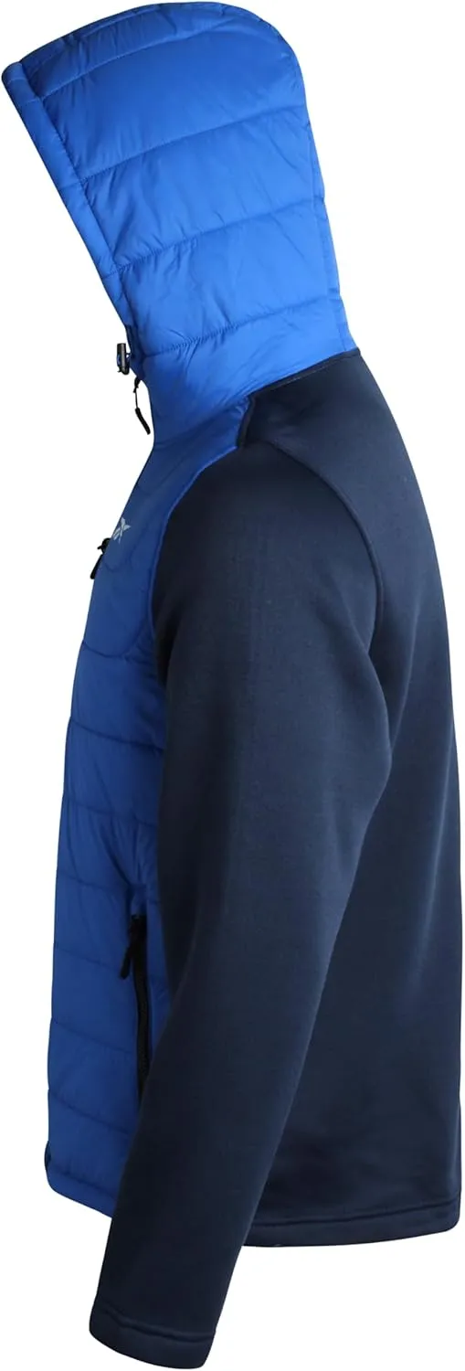 Reebok Men's Jacket - Warm Insulated Quilted Puffer Jacket with Sweater Fleece Sleeves - Hooded Outdoor Jacket for Men (M-XL)