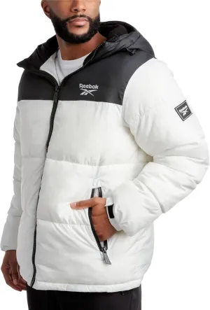 Reebok Mens Puffer Jacket - Heavyweight Quilted Mens Jacket with Wide Hood - Weather Resistant Winter Jackets for Men (S-XL)
