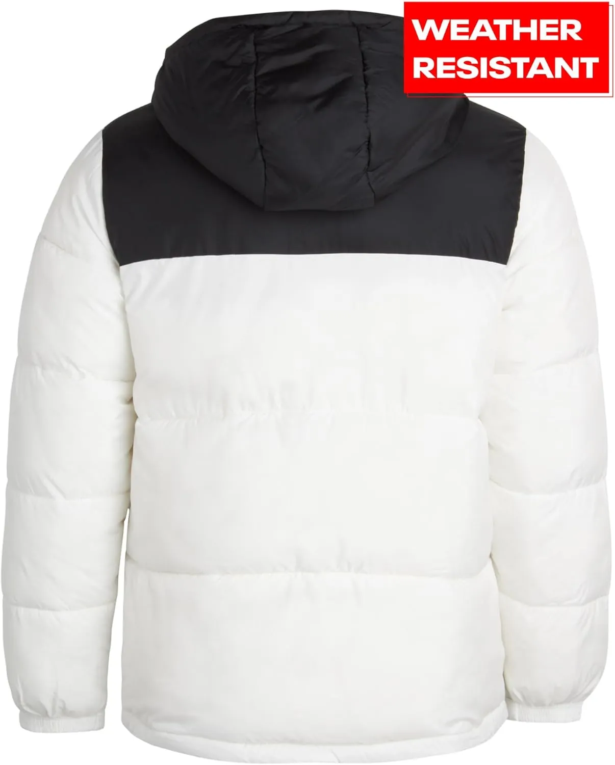 Reebok Mens Puffer Jacket - Heavyweight Quilted Mens Jacket with Wide Hood - Weather Resistant Winter Jackets for Men (S-XL)