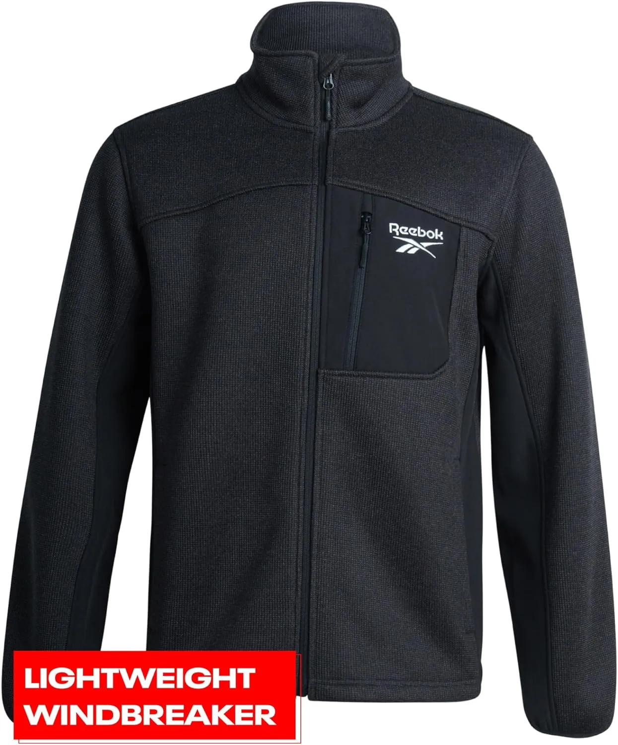 Reebok Men's Sweater Jacket - Fleece Lined Weather Resistant Insulated Outerwear - Cozy Sweater Jackets for Men (Sizes:M-XXL)