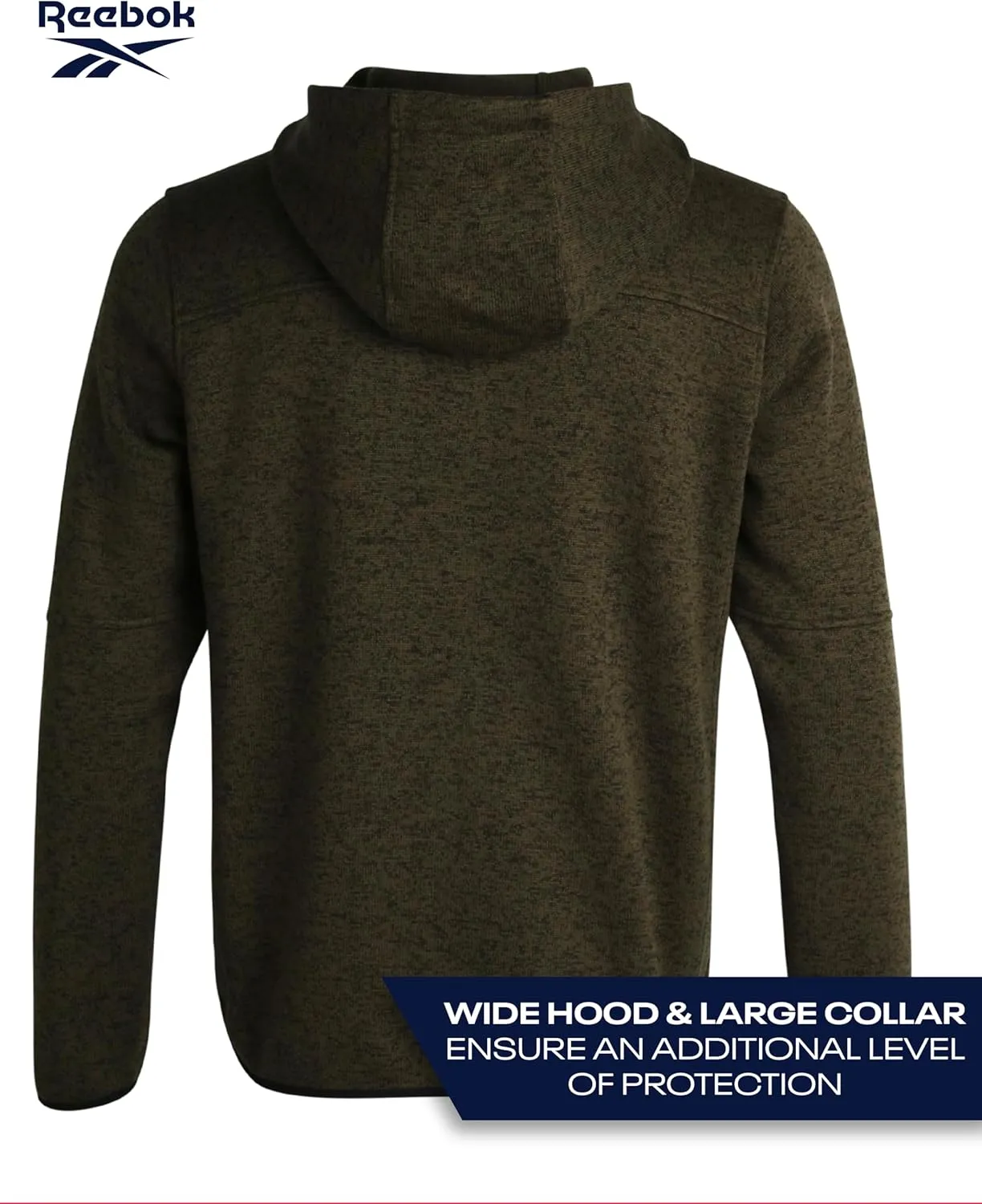 Reebok Men's Sweater Jacket - Fleece Lined Weather Resistant Insulated Outerwear - Cozy Sweater Jackets for Men (Sizes:M-XXL)