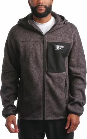 Reebok Men's Sweater Jacket - Fleece Lined Weather Resistant Insulated Outerwear - Cozy Sweater Jackets for Men (Sizes:M-XXL)