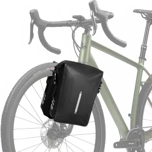 Reflective Waterproof Bike Fork Bag, 6 L Capacity, Quick-Release System with Roll-Top Design for Commuting and Outdoor Adventures