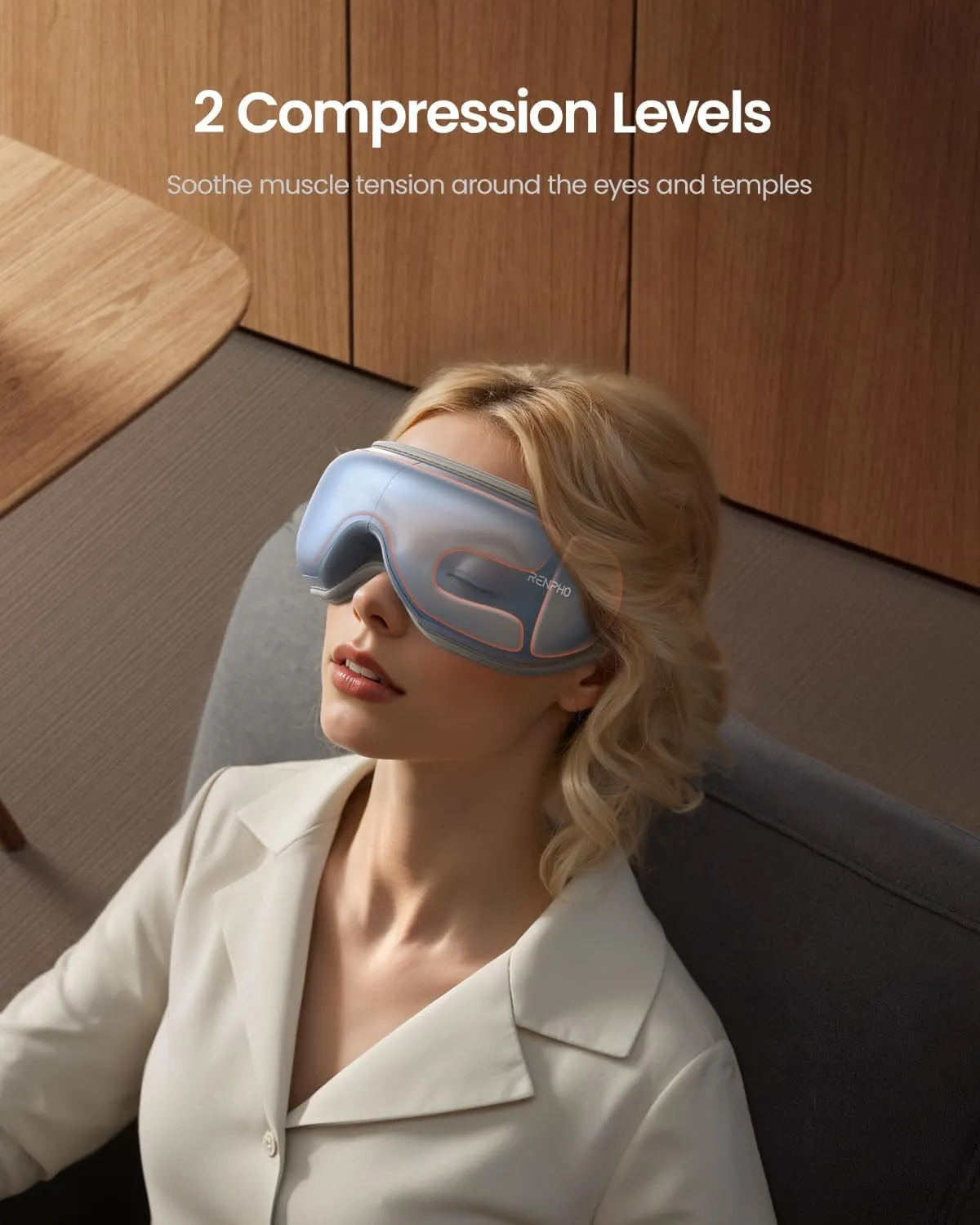 RENPHO Eye Massager FSA HSA, Eyeris1 Massage Mask Birthday Gifts, Migraine Massager with Remote, Compression, Silent Mode, Bluetooth, Heated Sleep Mask for Strain Relief, Stye Eye, Improve Sleep