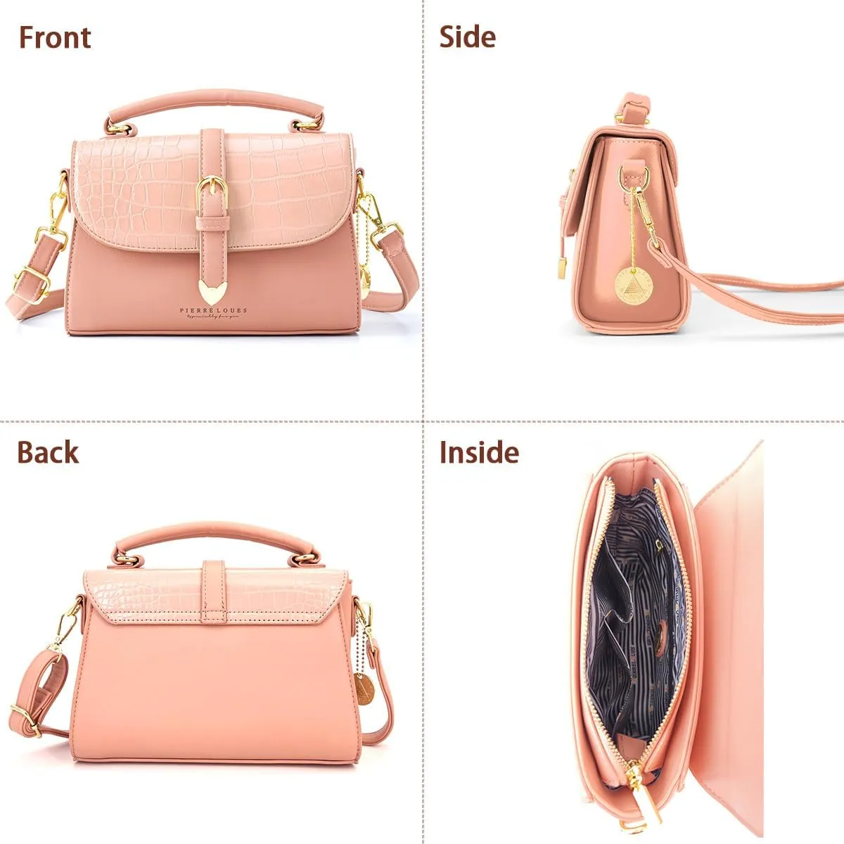 Retro Satchel Crossbody Handbags for Women, Trendy Crocodile Designer Leather Flap Top Handle Purses Shoulder Bag