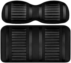 REVENGE DoubleTake Extreme Black/Black Front Cushion Set for E-Z-GO TXT 1996-Up Golf Cart