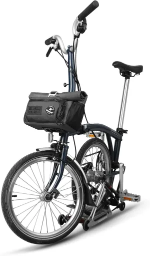 Rhinowalk Handlebar Bag for Brompton Folding Bike Waterproof 2-in-1 Shoulder Bag Quick-Release Mount, MOLLE System, 4L Roll-Top Front Bag (Black)