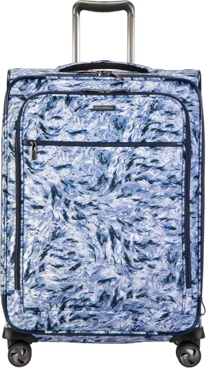 Ricardo Beverly Hills Seahaven 2.0 Softside Expandable Luggage, Quiet Any-Direction Wheels and Exclusive Packing Cube, Travel with Style and Organization, Snow Leopard, Medium Check-In 25-Inch