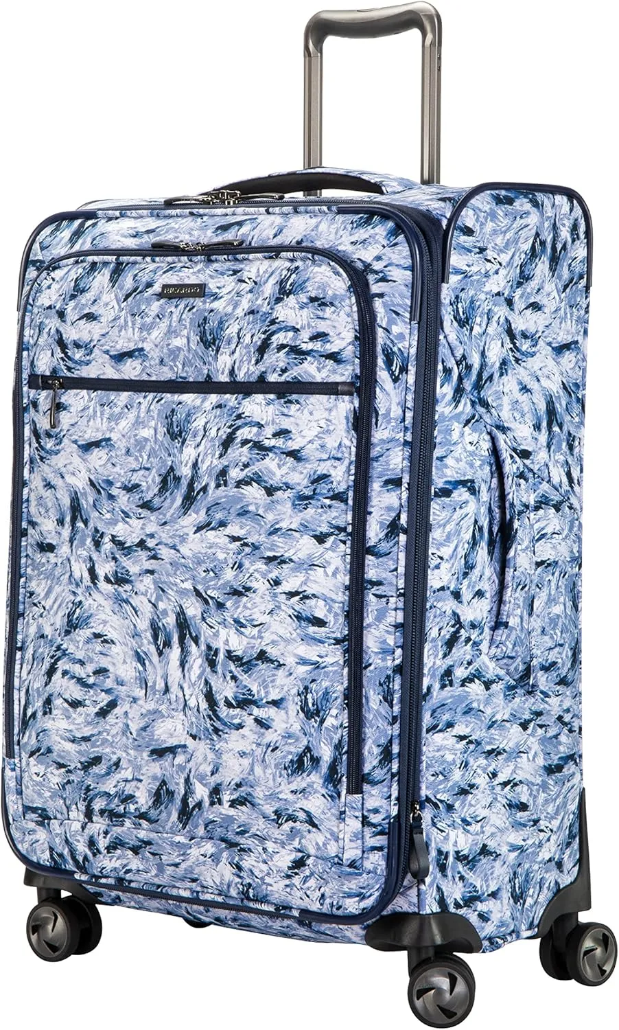 Ricardo Beverly Hills Seahaven 2.0 Softside Expandable Luggage, Quiet Any-Direction Wheels and Exclusive Packing Cube, Travel with Style and Organization, Snow Leopard, Medium Check-In 25-Inch