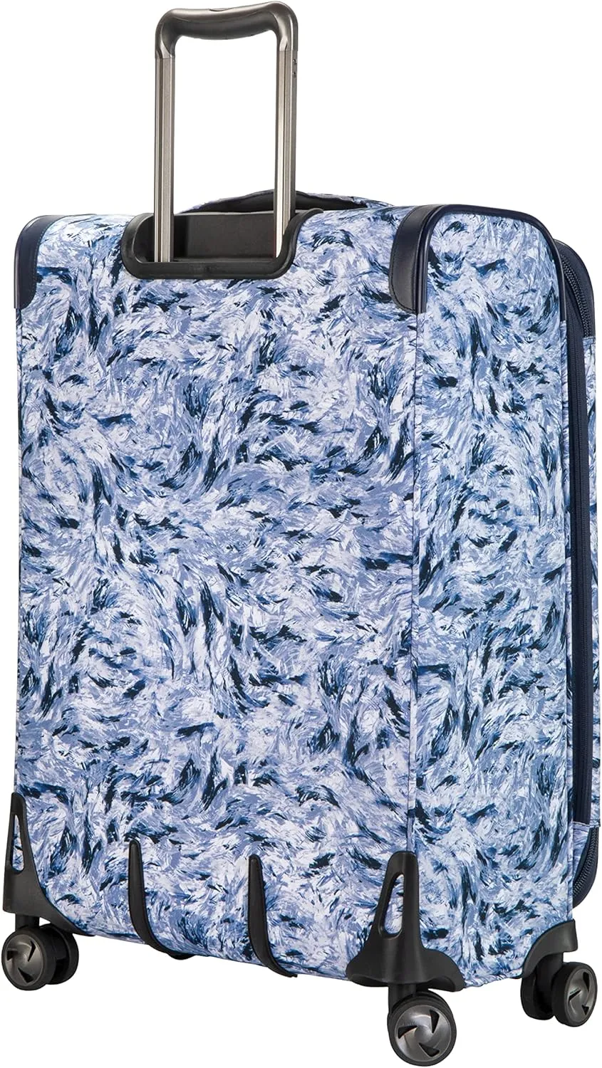 Ricardo Beverly Hills Seahaven 2.0 Softside Expandable Luggage, Quiet Any-Direction Wheels and Exclusive Packing Cube, Travel with Style and Organization, Snow Leopard, Medium Check-In 25-Inch
