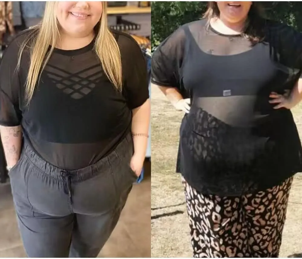 RITERA Plus Size Mesh Tops for Women Sexy Short Sleeve Sheer Fishnet Shirts Black Tshirts Blouses XL-5XL