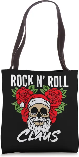 Rock N Roll Santa Clause Santa Skull Tote Bag