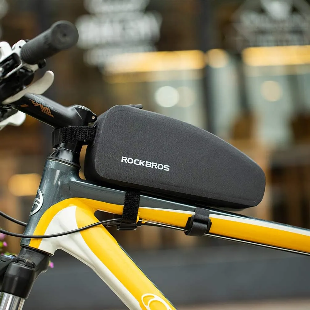 ROCKBROS Top Tube Bike Frame Bag - Waterproof, Two Zipper Pockets, Pouch for Bicycles