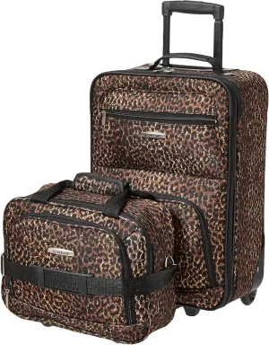 Rockland Fashion Softside Upright Luggage Set, Leopard, 2-Piece (14/19)
