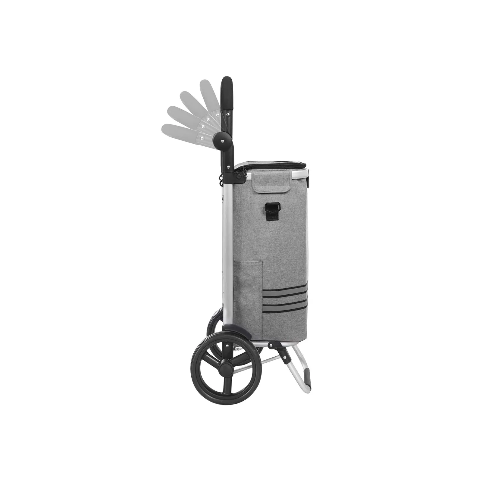 Rootz Foldable Shopping Trolley - Grocery Cart - Collapsible Utility Cart - Lightweight Design - 45cm x 35cm x 92cm