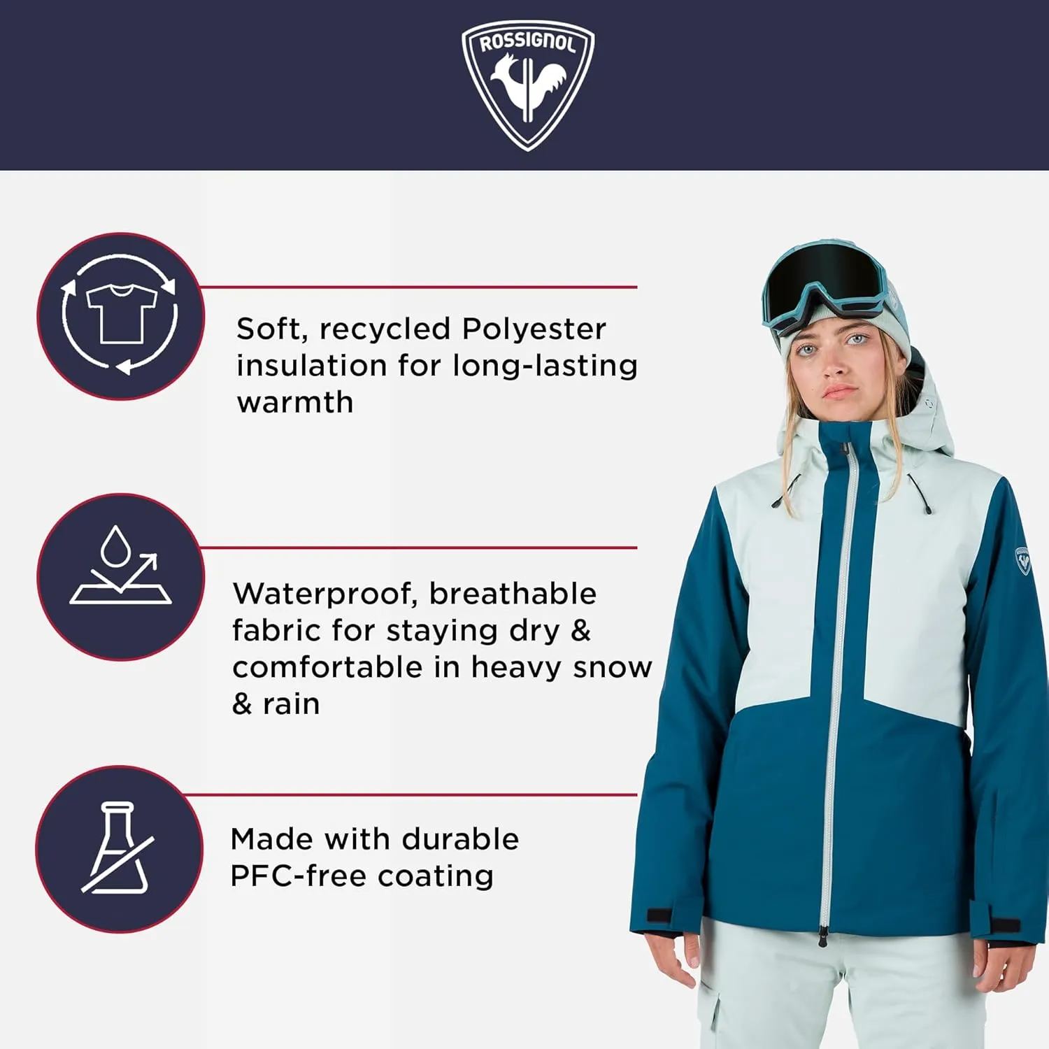 Rossignol Corbet’s Jacket - Insulated Ski Jacket with Hood- Snowboard Jacket for Women