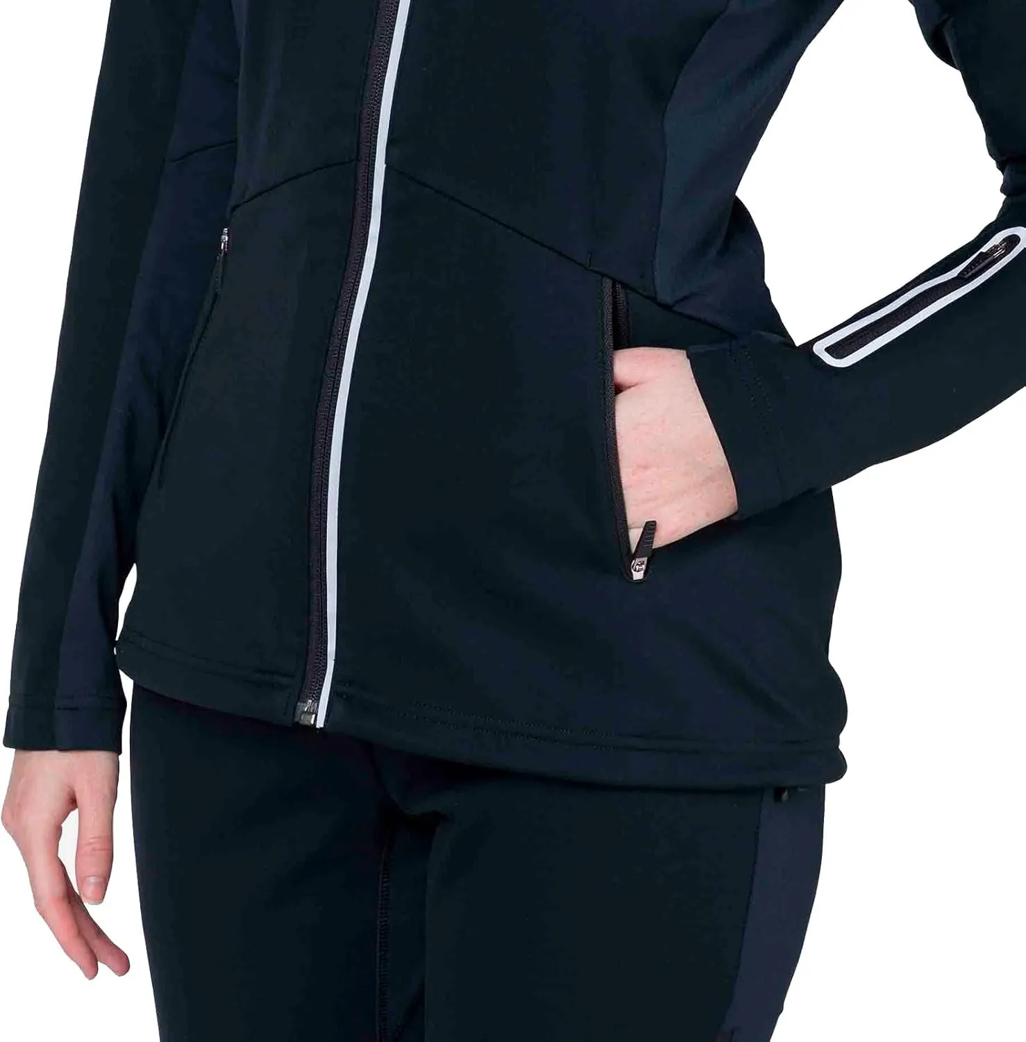 Rossignol Women's Soft Shell Windproof Waterproof Breathable Classic Fit Zip Up Lightweight Jacket
