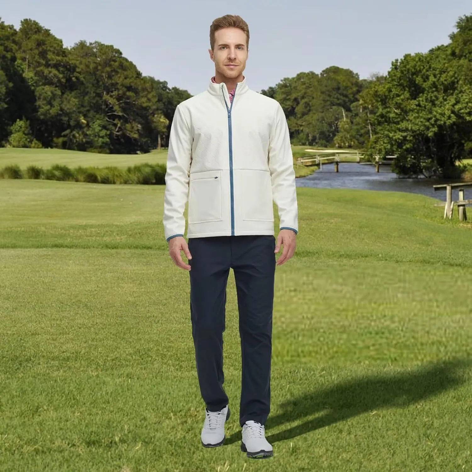 Rouen Soft Shell Jacket Mens Fleece Lined Lightweight Zip Up Water-Repellent Windbreaker Insulated Spring Fall Winter Jackets