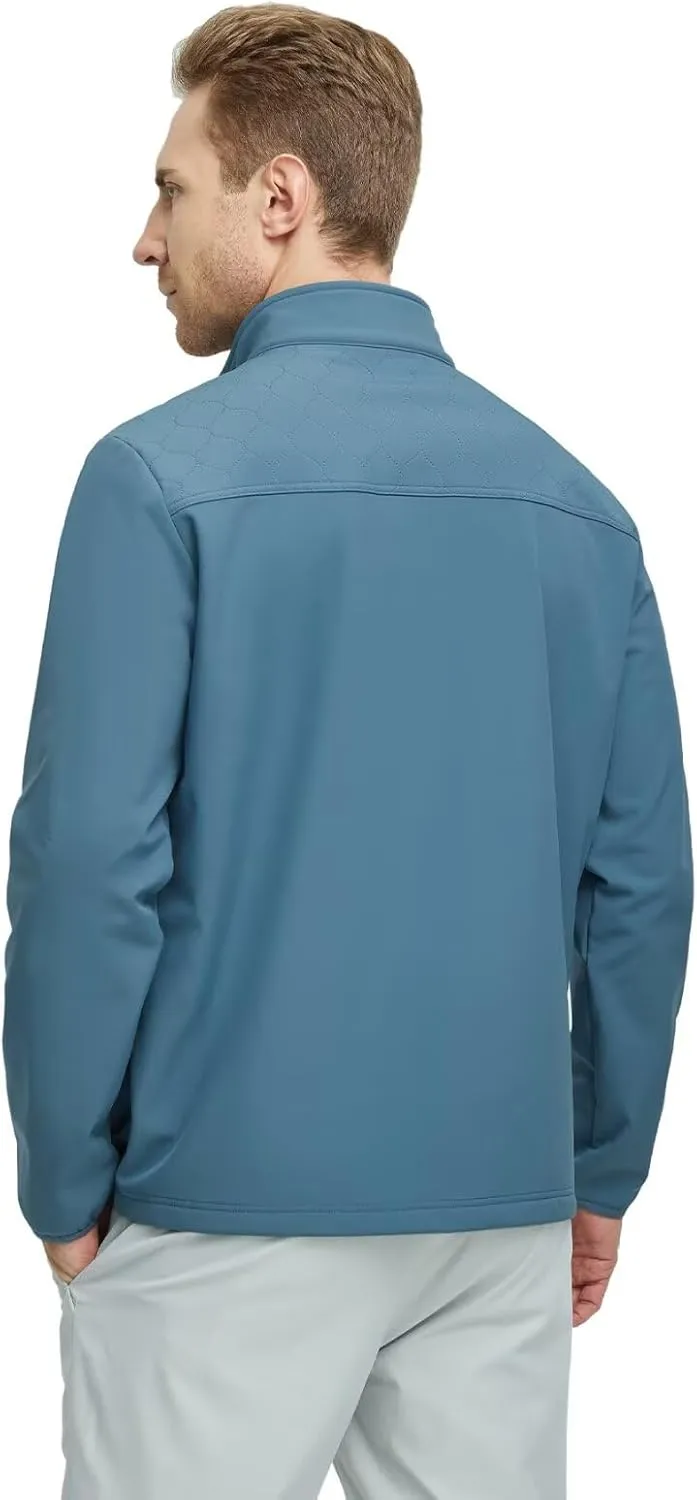 Rouen Soft Shell Jacket Mens Fleece Lined Lightweight Zip Up Water-Repellent Windbreaker Insulated Spring Fall Winter Jackets