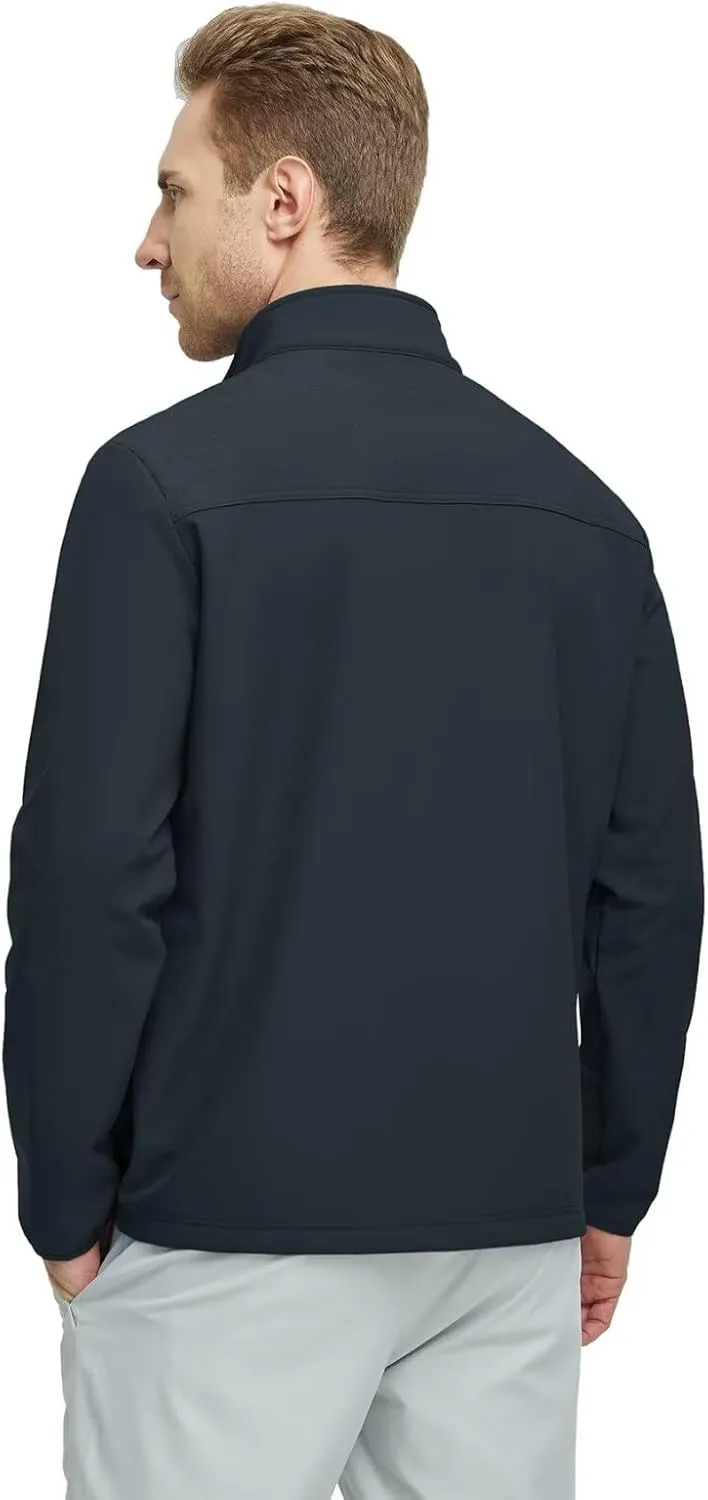 Rouen Soft Shell Jacket Mens Fleece Lined Lightweight Zip Up Water-Repellent Windbreaker Insulated Spring Fall Winter Jackets