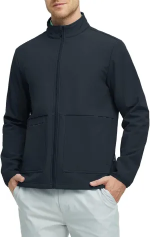 Rouen Soft Shell Jacket Mens Fleece Lined Lightweight Zip Up Water-Repellent Windbreaker Insulated Spring Fall Winter Jackets