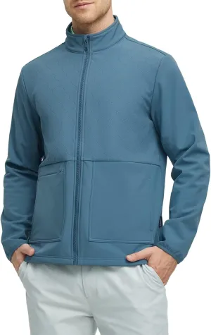 Rouen Soft Shell Jacket Mens Fleece Lined Lightweight Zip Up Water-Repellent Windbreaker Insulated Spring Fall Winter Jackets