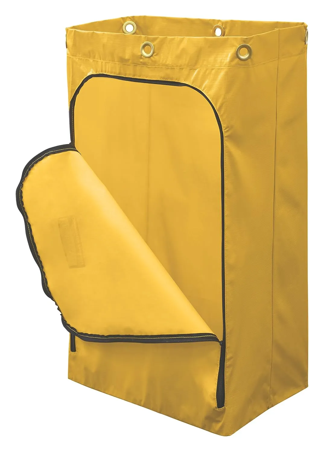 Rubbermaid Commercial Products Durable Replacement Front Zippered Vinyl Bag, 24 Gal, Yellow, for Industrial Janitorial Cleaning Cart, Waste, Linen/Laundry/Trash Collection