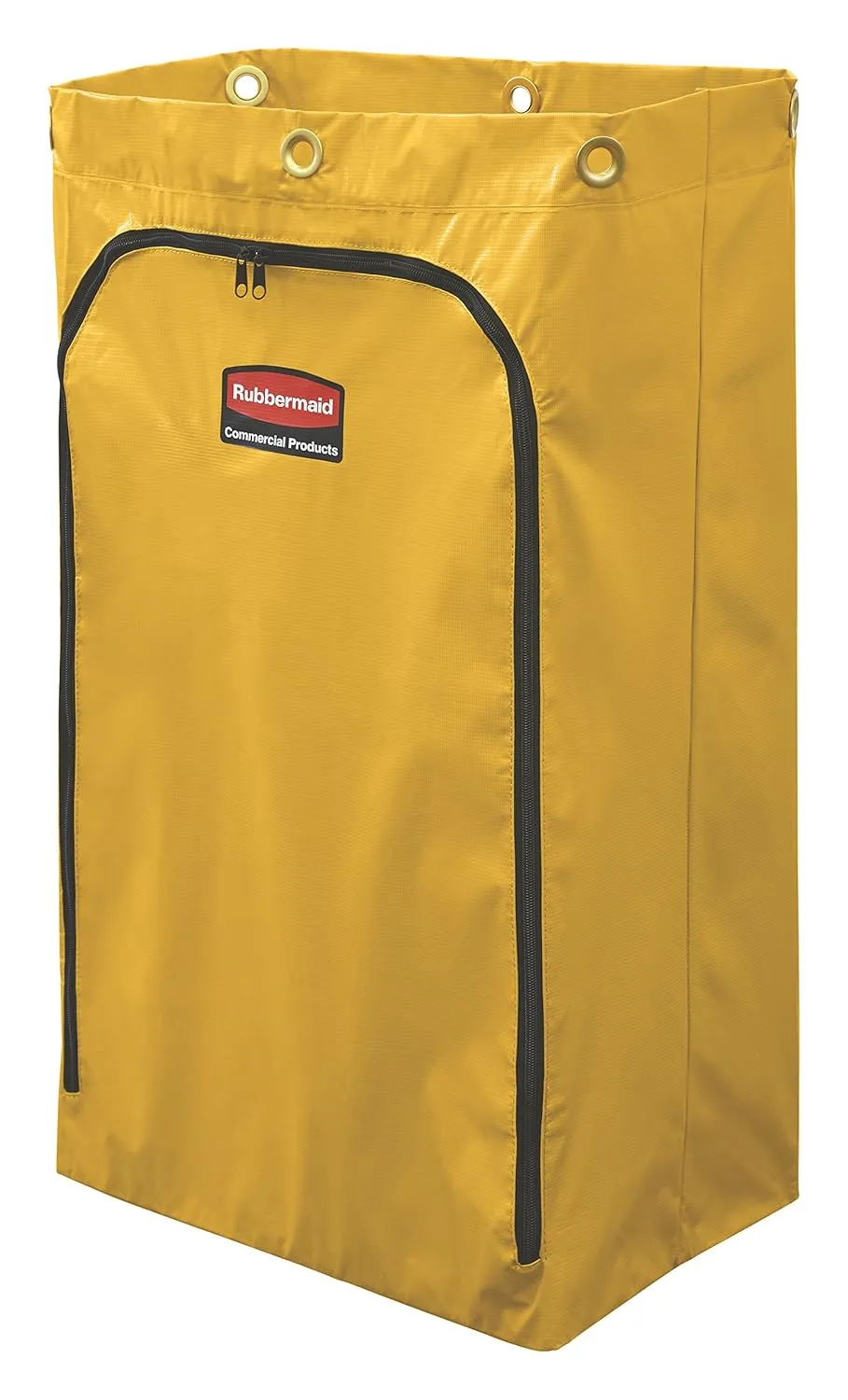 Rubbermaid Commercial Products Durable Replacement Front Zippered Vinyl Bag, 24 Gal, Yellow, for Industrial Janitorial Cleaning Cart, Waste, Linen/Laundry/Trash Collection