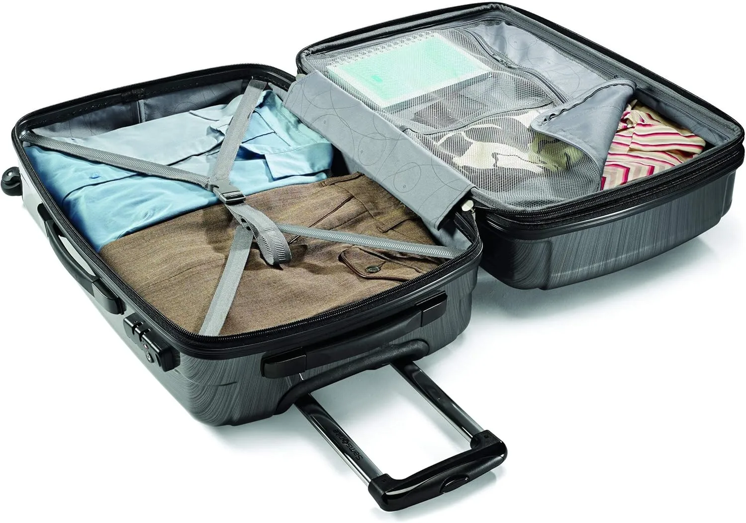Samsonite Winfield 2 Hardside Expandable Luggage with Spinner Wheels, Charcoal, Checked-Large 28-Inch