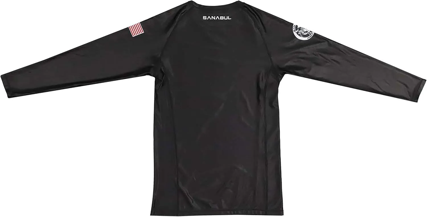 Sanabul NASA Long Sleeve Rash Guard for Men, Compression Shirt for MMA BJJ Wrestling Cross Training, Swim Surf Rash Guard