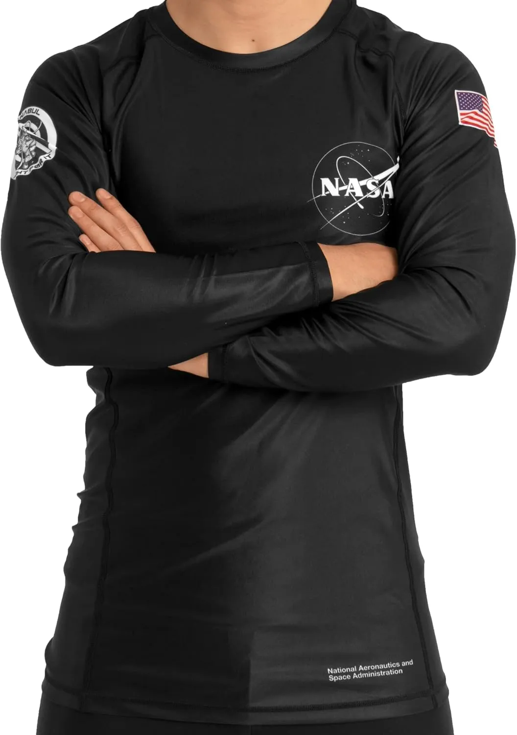 Sanabul NASA Long Sleeve Rash Guard for Men, Compression Shirt for MMA BJJ Wrestling Cross Training, Swim Surf Rash Guard