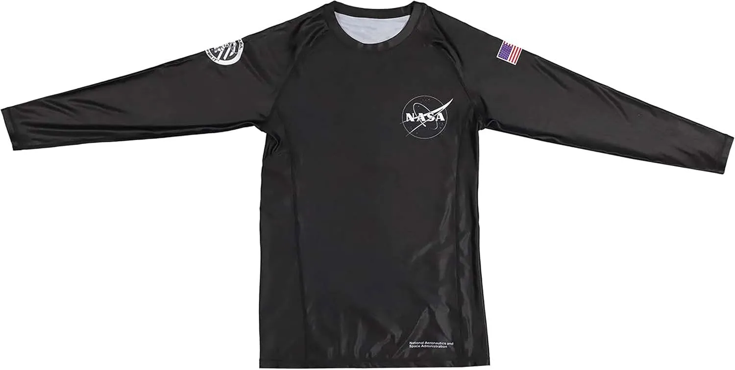 Sanabul NASA Long Sleeve Rash Guard for Men, Compression Shirt for MMA BJJ Wrestling Cross Training, Swim Surf Rash Guard