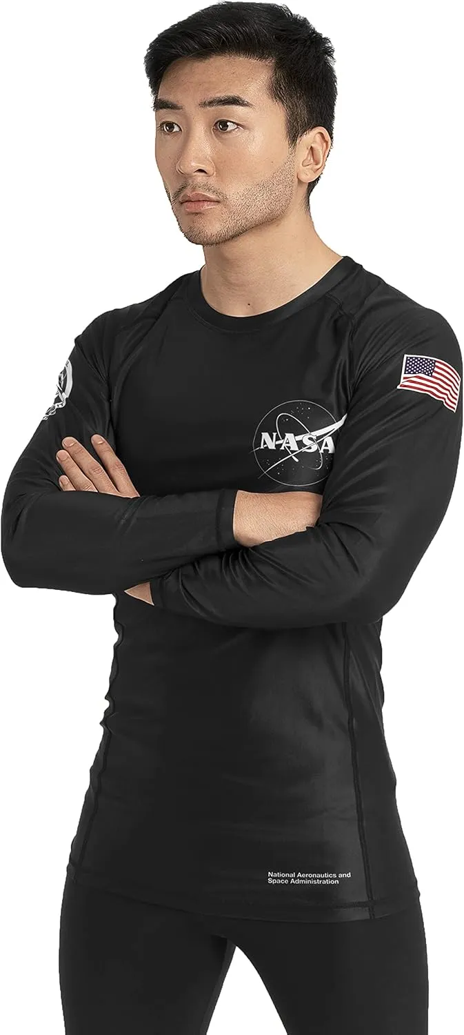 Sanabul NASA Long Sleeve Rash Guard for Men, Compression Shirt for MMA BJJ Wrestling Cross Training, Swim Surf Rash Guard