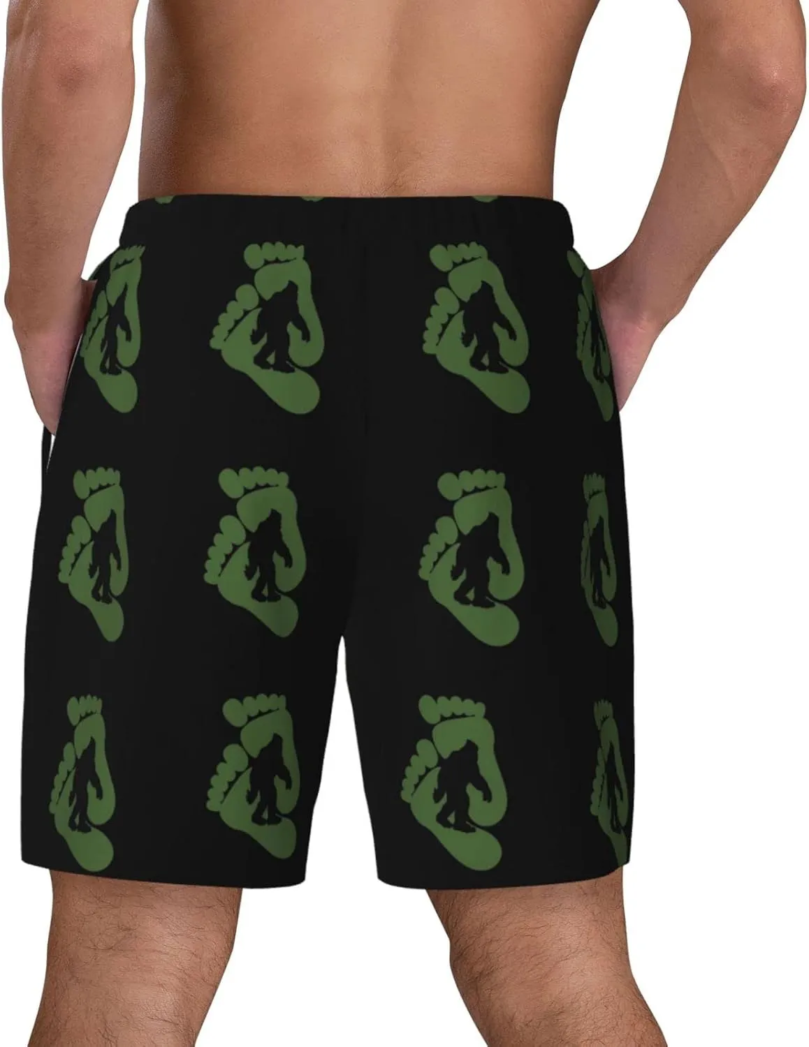Sasquatch Men's Double Layer Swim Trunks Beach Shorts with Compression Liner Swimwear