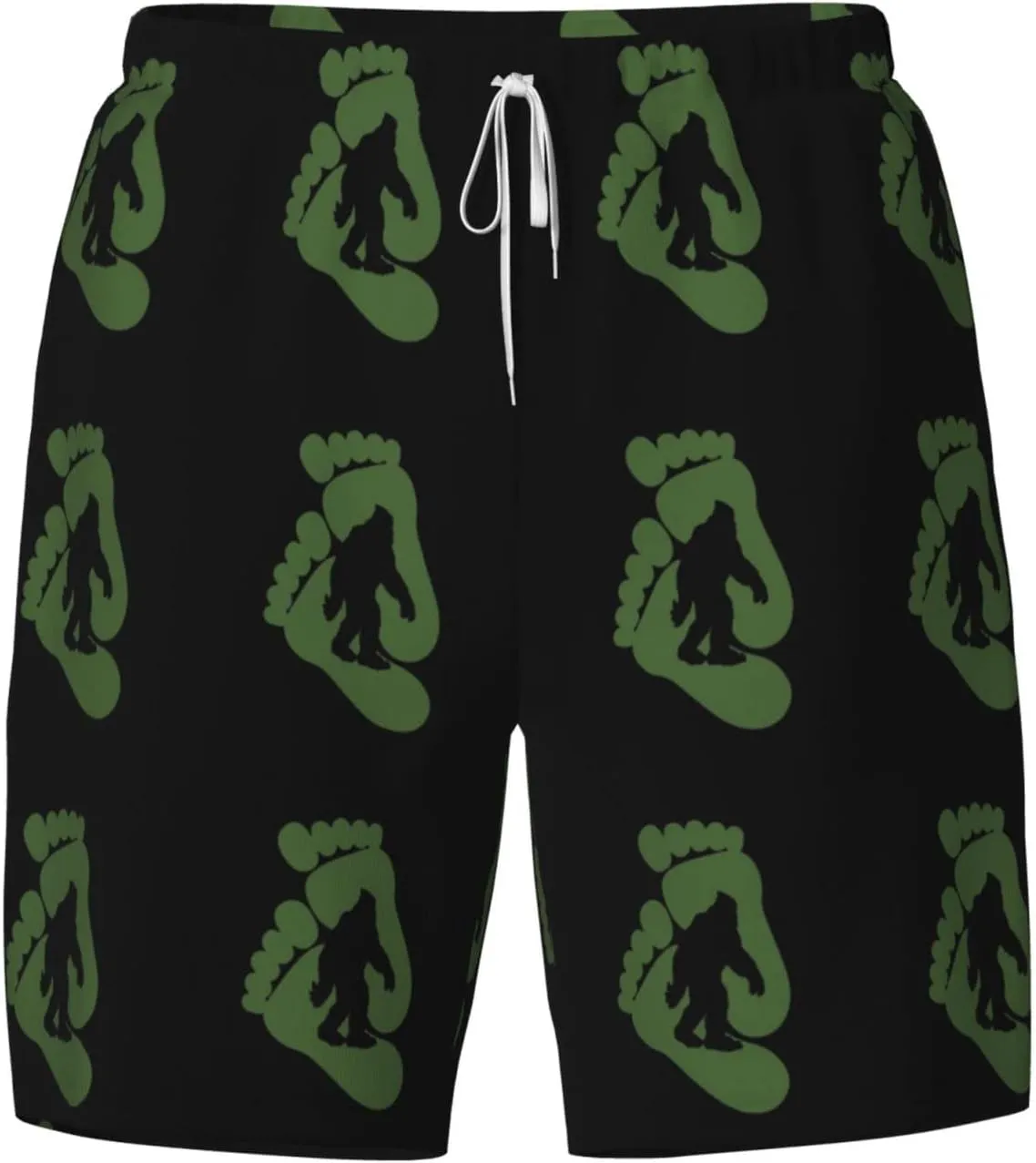 Sasquatch Men's Double Layer Swim Trunks Beach Shorts with Compression Liner Swimwear