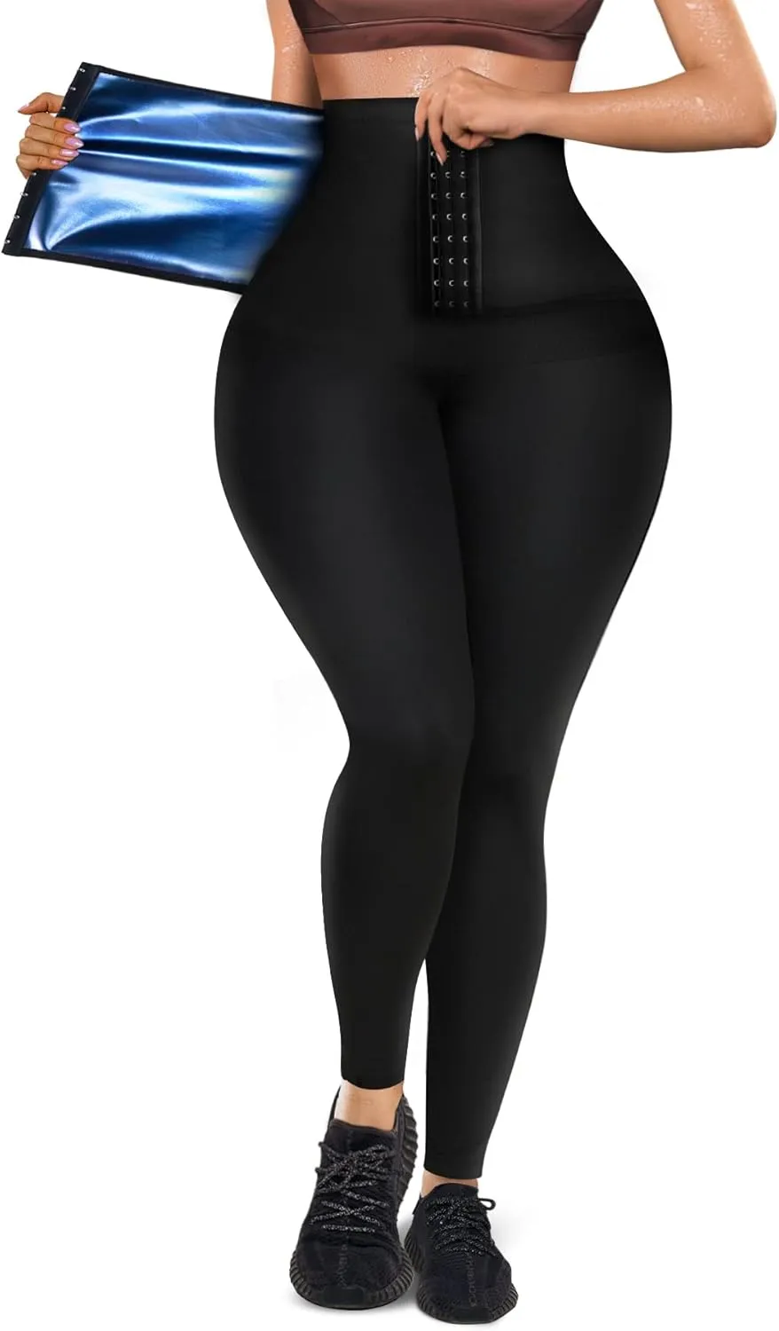 SCARBORO Sauna Sweat Pants for Women High Waist Compression Slimming Weights Thermo Legging Workout Body Shaper Sauna Suit