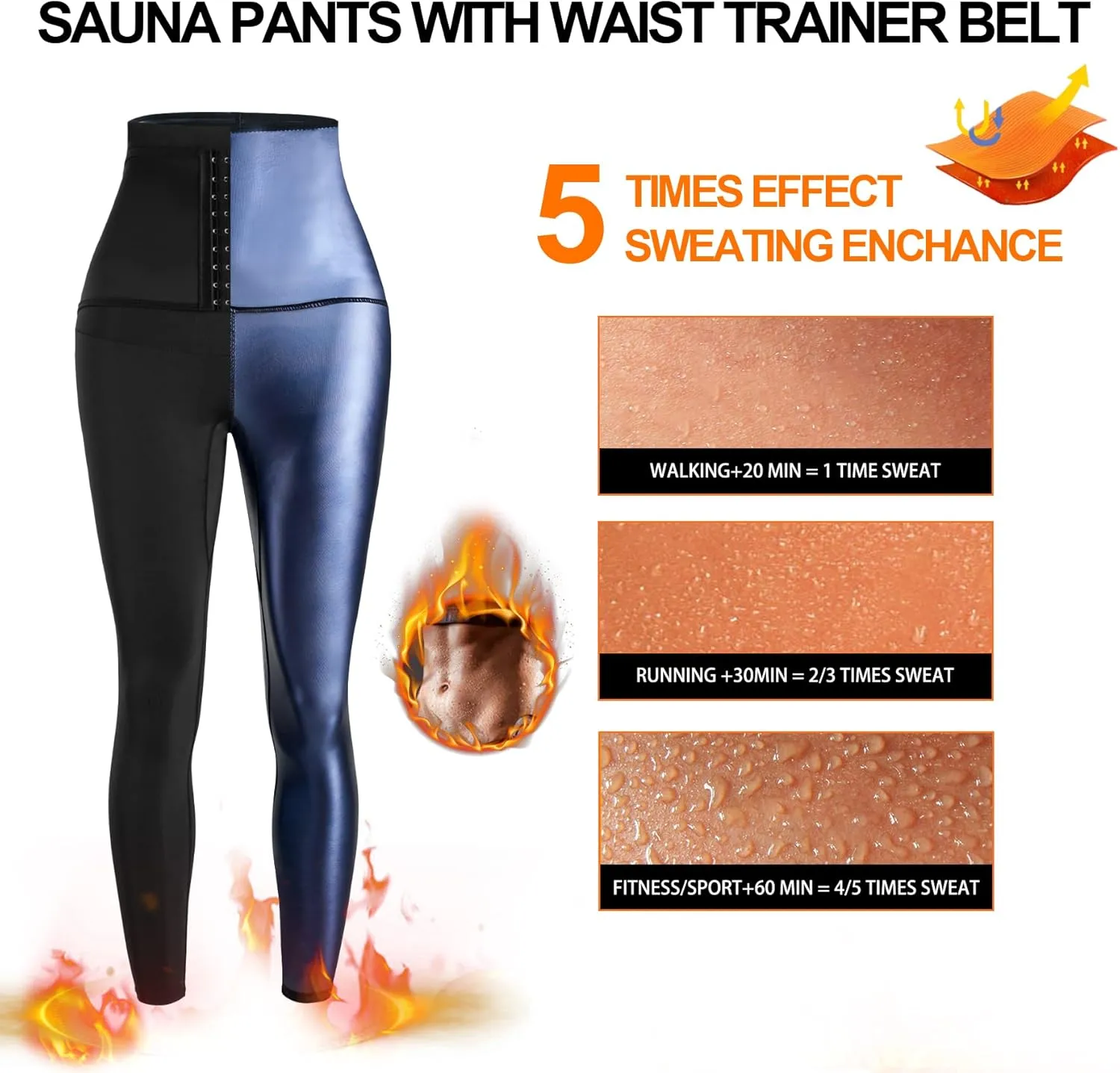 SCARBORO Sauna Sweat Pants for Women High Waist Compression Slimming Weights Thermo Legging Workout Body Shaper Sauna Suit