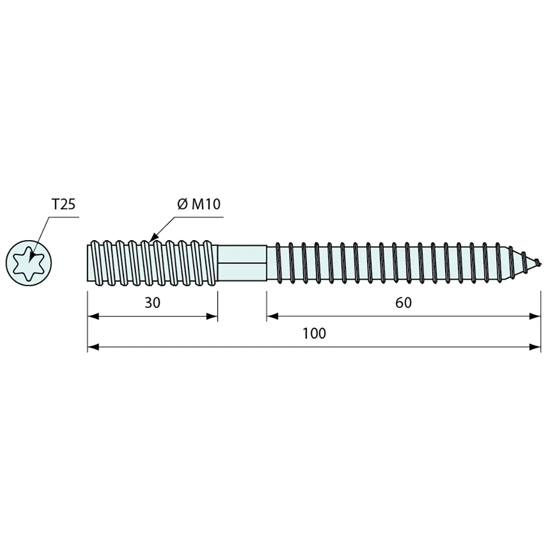 Screw In Wall Anchor Zinc Plated 100mm