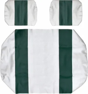Seat Cover Replacement for Yamaha G-16/G-22 Golf Cart - Front Bench Seat - Premium Marine Vinyl - 5 Panel Stitching - Staple On Installation - Two-Tone Golf Cart Seat Covers (White & Green)